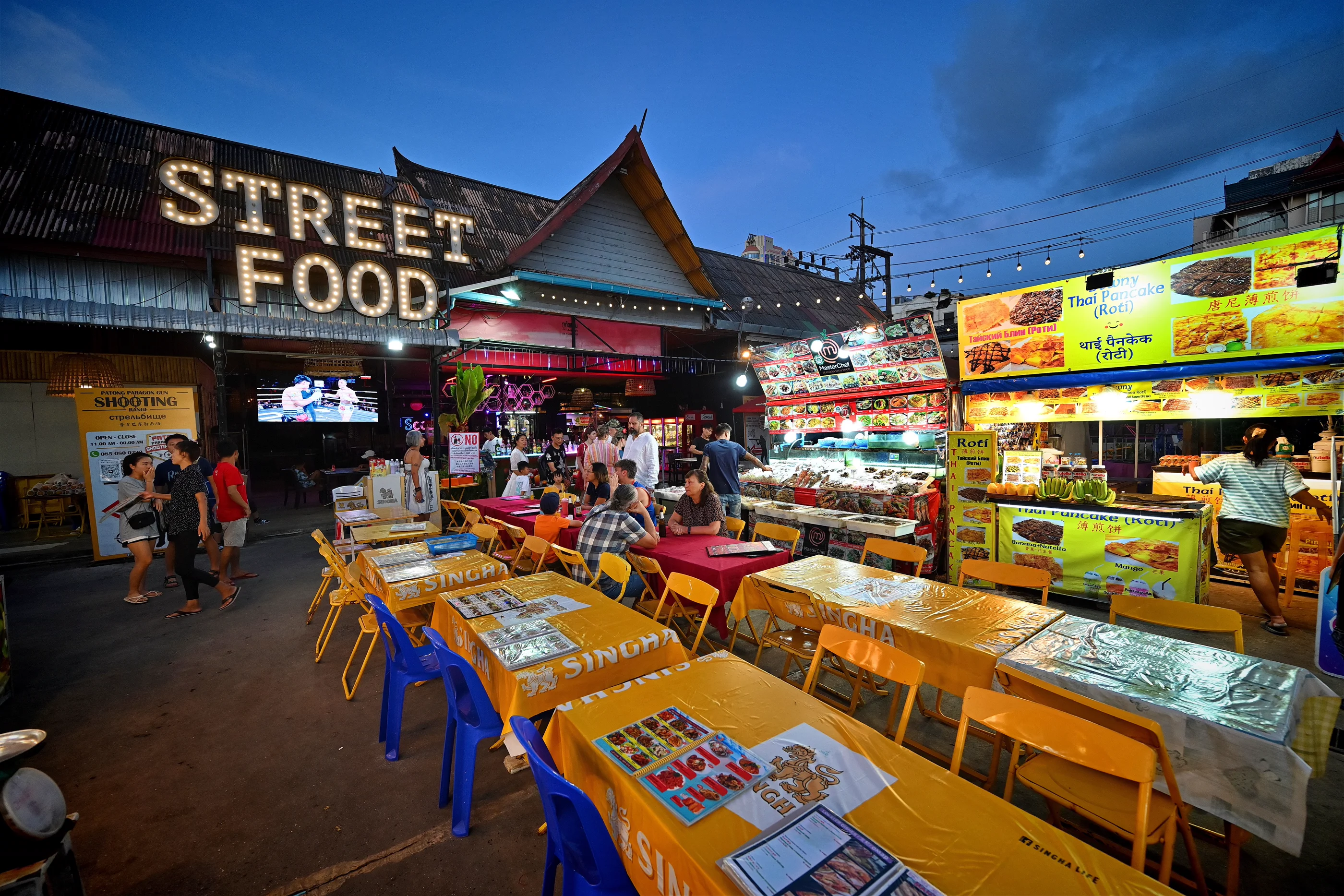 Night market street food stalls in Patong