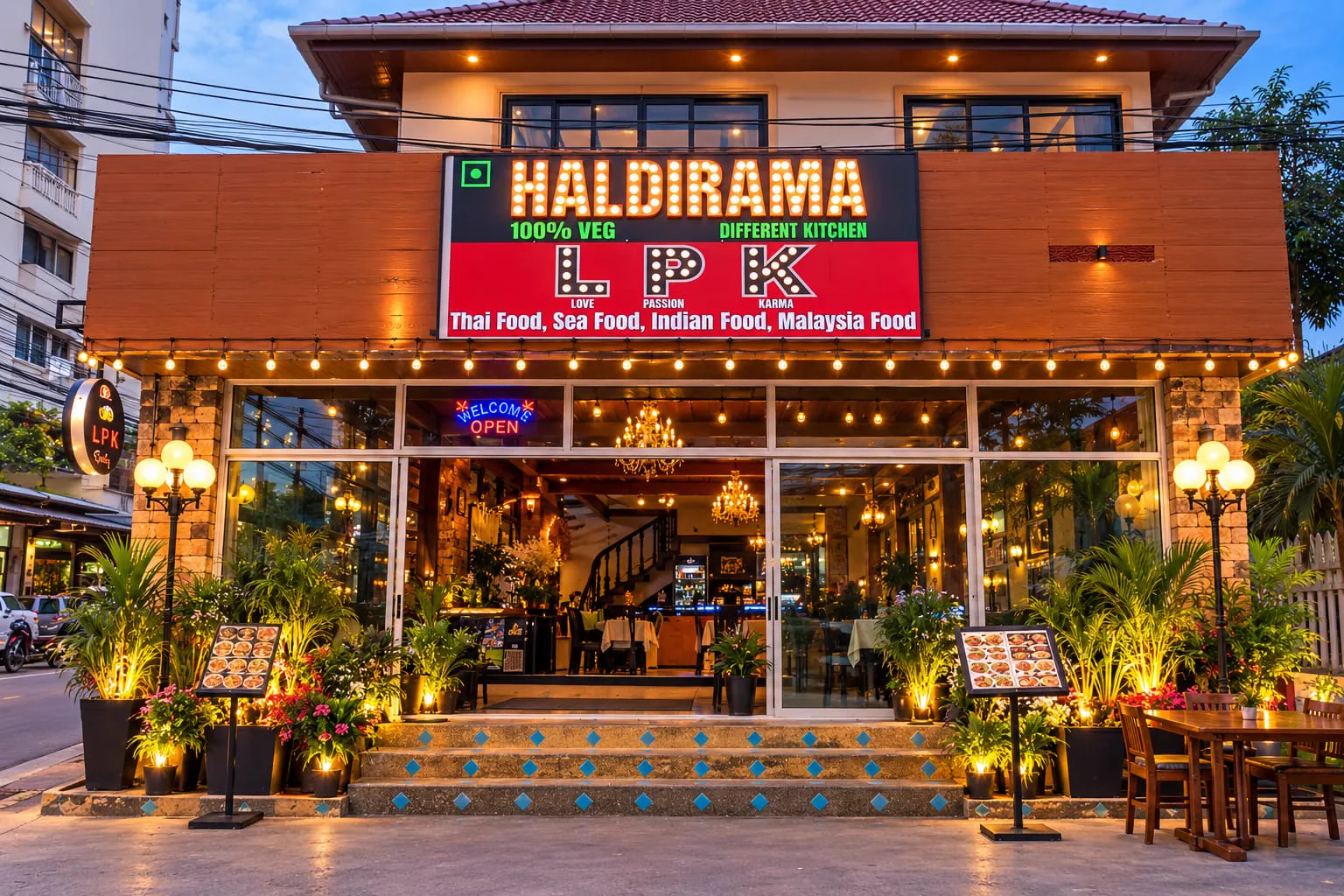 The front of the restaurant at Diva Patong